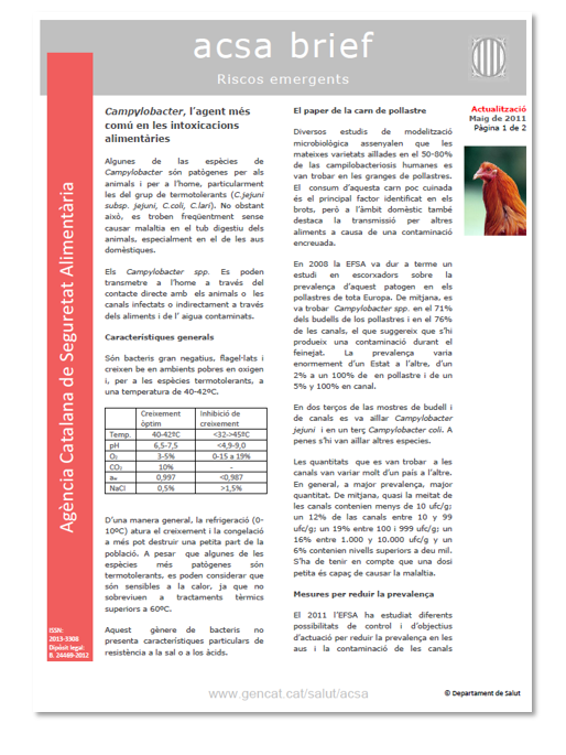 Pòster informatiu (acsa brief). Departament de salut.